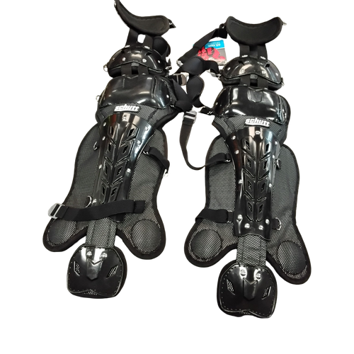 Vist Large View of Product Image Which is Used Schutt SCORPION Catchers Leg Guards Black Intermed