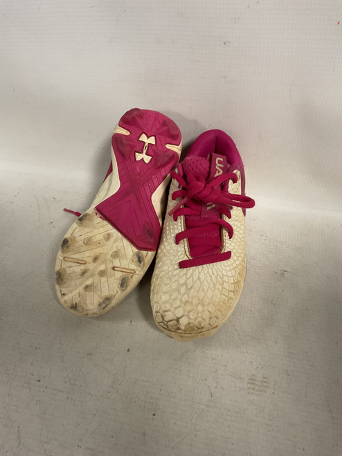 Vist Large View of Product Image Which is Used Under Armour CLEATS BB/SB Cleats Pink Youth 10.0