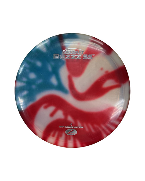 Vist Large View of Product Image Which is Used Discraft Z BUZZZ SS USA FLY DYE Disc Golf Mid Range Red 180g