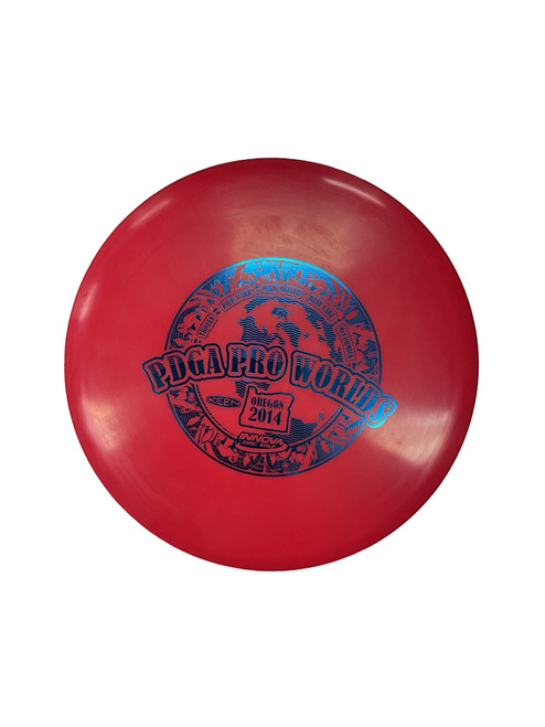 Vist Large View of Product Image Which is Used Innova G STAR ROC WORLDS 2014 Disc Golf Mid Range Red 180g
