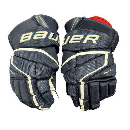 Vist Large View of Product Image Which is Used Bauer VAPOR 3XPRO Senior Gloves Navy Blue 14"