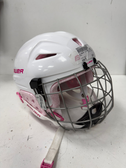 Vist Large View of Product Image Which is Used Bauer LIL SPORT Helmet Cage Combo White One Size
