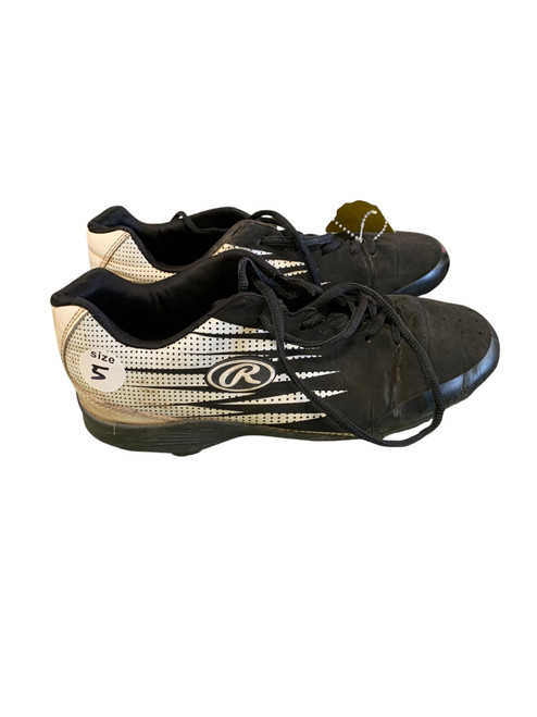 Vist Large View of Product Image Which is Used Rawlings BASEBALL CLEATS BB/SB Cleats Black Senior 5