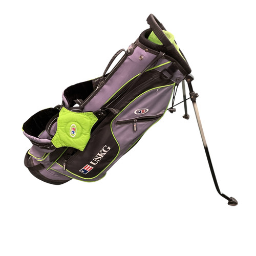 Vist Large View of Product Image Which is Used US Kids USKG 57 Jr Stand Bag Grey And Lime