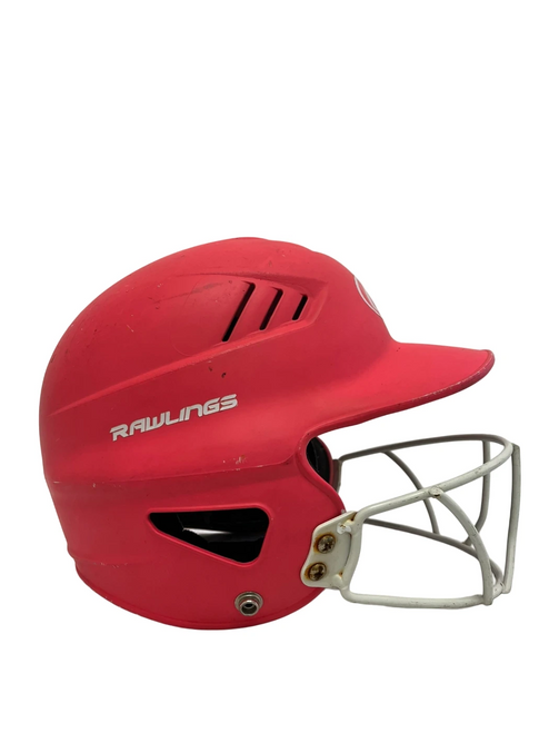 Vist Large View of Product Image Which is Used Rawlings RCFH OS Batting Helmet w/Mask
