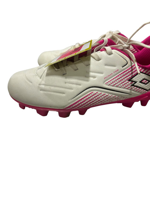 Vist Large View of Product Image Which is Used Lotto Soccer Cleats Pink And White Junior 01