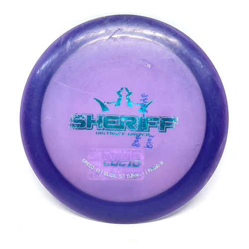 Vist Large View of Product Image Which is Used Dynamic Discs LUCID SHERIFF Disc Golf Driver Purple 174g