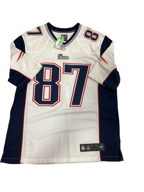 Vist Large View of Product Image Which is Used Nike PATRIOTS GRONK 87 FB Top Adult White LG
