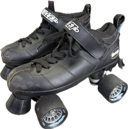 Vist Large View of Product Image Which is ed Chicago BULLET Senior Roller Quad Skates Black Senior 5