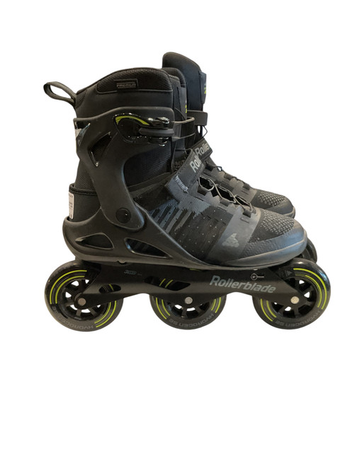 Vist Large View of Product Image Which is Used Rollerblade MACROBLADE 100 SZ 11 Senior Rec Fitness Skates Black Senior 11