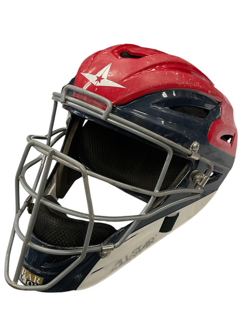 Vist Large View of Product Image Which is Used All-Star MVP HELMET Catchers Helmet w/Mask White/Red/Navy S/M