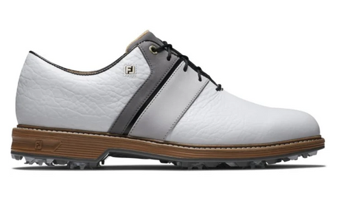 Vist Large View of Product Image Which is New  FootJoy Dryjoys Premiere Series Packard LX Golf Shoes - White/Grey - 54533 - SZ 12