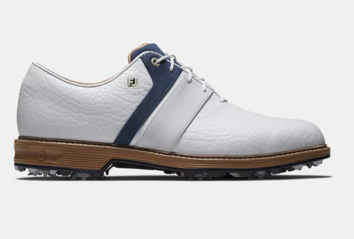 Vist Large View of Product Image Which is New FootJoy Dryjoys Premiere Series Packard LX Golf Shoes - White/Navy - 54534 - SZ 10.5