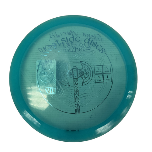 Vist Large View of Product Image Which is Used Westside VIP HATCHET Disc Golf Driver Turquoise 174g
