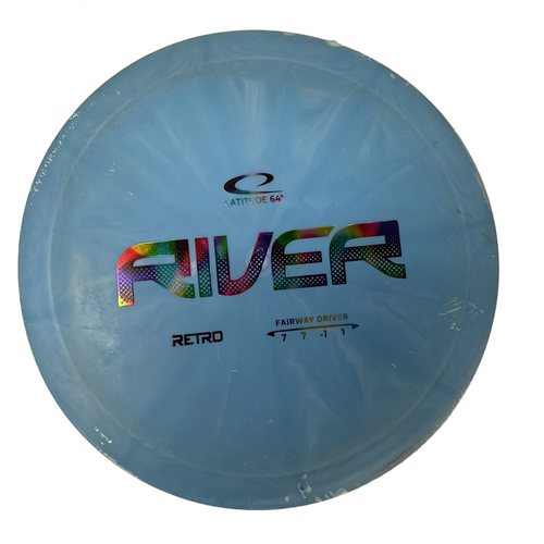 Vist Large View of Product Image Which is Used Latitude 64 RETRO RIVER Disc Golf Driver Carolina Blue 172g