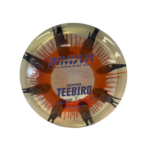 Vist Large View of Product Image Which is Used Innova IDYE CHAMPION TEEBIRD Disc Golf Driver Red 171g