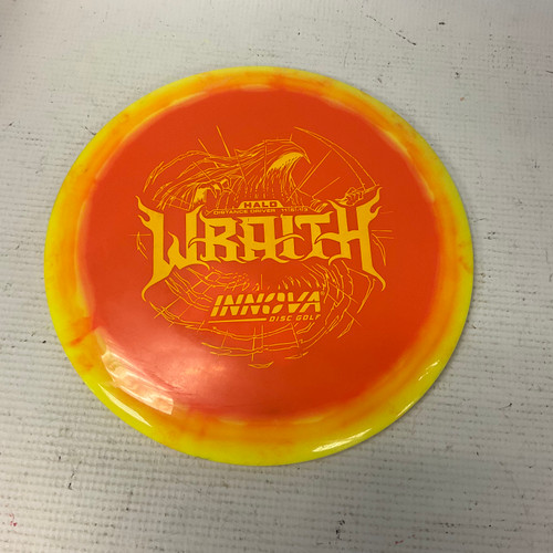 Vist Large View of Product Image Which is Used Innova HALO WRAITH Disc Golf Driver Orange 171g