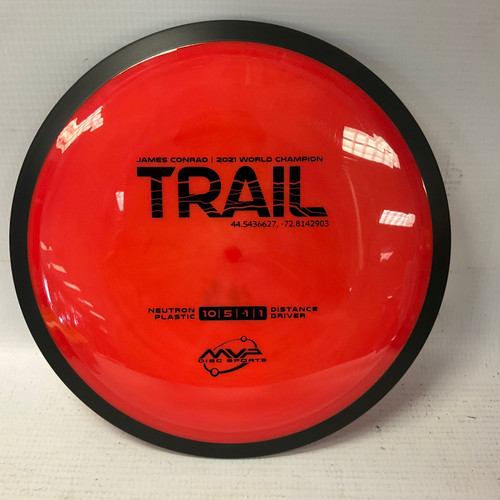 Vist Large View of Product Image Which is Used MVP NEUTRON CONRAD TRAIL Disc Golf Driver Red 169g