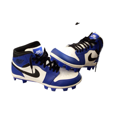 Vist Large View of Product Image Which is Used Nike AIR JORDAN BASEBALL CLEATS BB/SB Cleats Royal Blue And White Senior 12