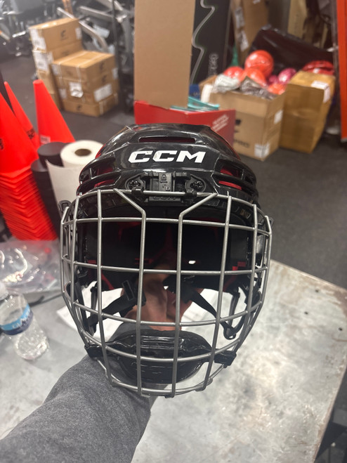 Vist Large View of Product Image Which is Used CCM TACKS 70 Helmet Cage Combo Black One Size
