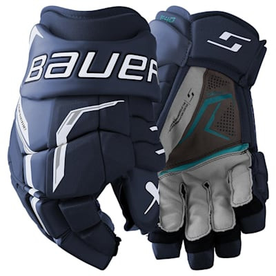 Vist Large View of Product Image Which is New BAUER S26 SUPREME F40 14" NAVY GLOVES