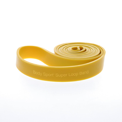 Vist Large View of Product Image Which is New BodySport SUPER LOOP BAND Flat Band Yellow Medium