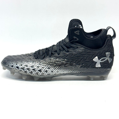 Vist Large View of Product Image Which is Used Under Armour SPOTLIGHT CLONE Adult FB Cleats Silver And Black Senior 11