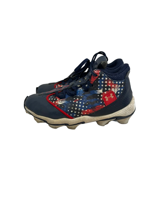 Vist Large View of Product Image Which is Used Under Armour Harper Jr 2 Navy Blue And Red BB Cleats