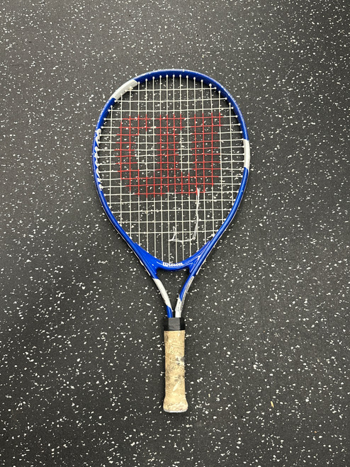 Vist Large View of Product Image Which is Used Wilson US OPEN Junior Tennis Racquet Royal Blue 21"