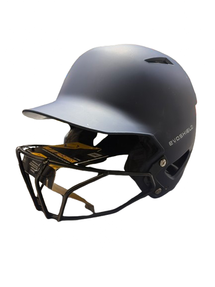 Vist Large View of Product Image Which is Used Evoshield XVT 2.0 WOMENS Batting Helmet w/Mask Navy Blue SM