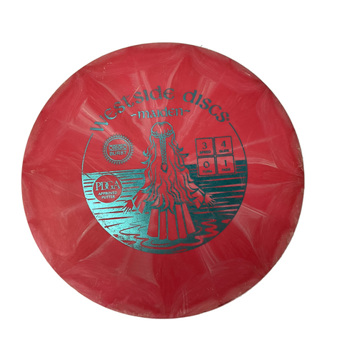 Vist Large View of Product Image Which is Used Westside MAIDEN Disc Golf Putter Red