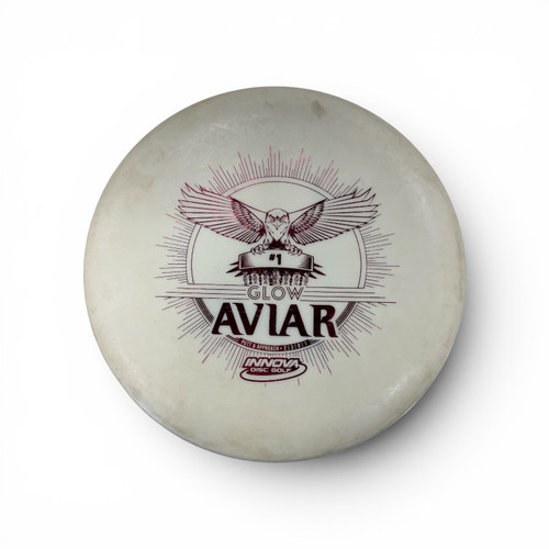 Vist Large View of Product Image Which is Used Innova GLOW AVIAR Disc Golf Putter White
