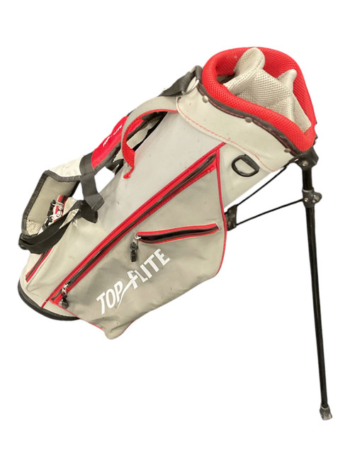 Vist Large View of Product Image Which is Used Top Flite JUNIOR CARRY STAND BAG Jr Stand Bag White And Red