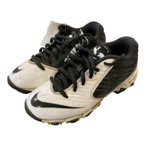 Vist Large View of Product Image Which is Used Nike SHARK Youth FB Cleats White And Black Youth 12.0