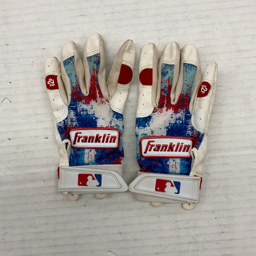 Vist Large View of Product Image Which is Used Franklin BB/SB Batting Gloves White SM