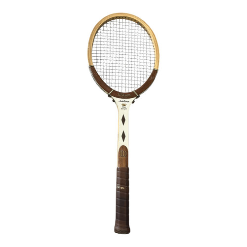 Vist Large View of Product Image Which is Used Wilson JACK KRAMER VINTAGE TENNIS RACKET Adult Tennis Racquet Natural 4 1/2"