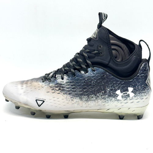Vist Large View of Product Image Which is Used Under Armour SPOTLIGHT Adult FB Cleats Black And Silver Senior 13