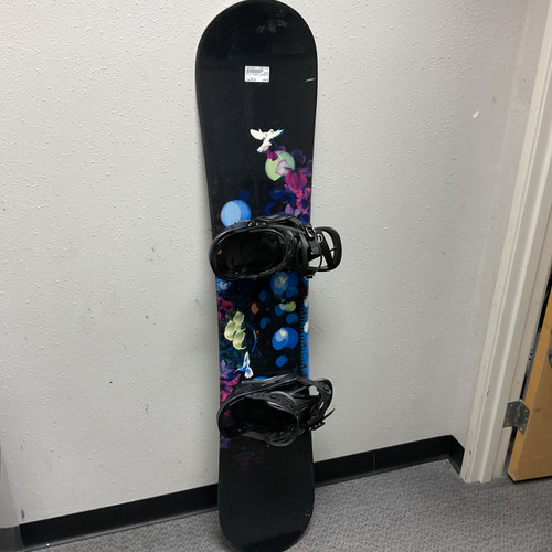 Vist Large View of Product Image Which is Used Burton SILENCE + SCRIBE BINDINGS Womens Board/Bindings Black 150 cm