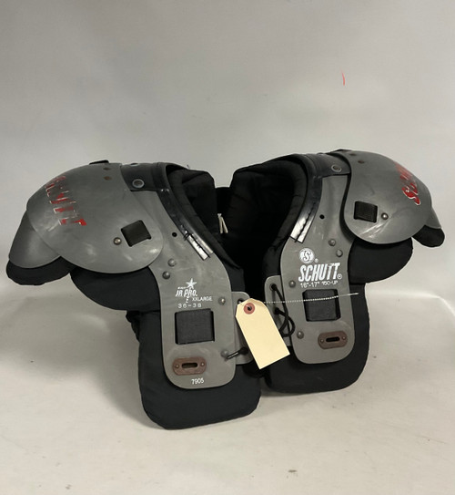 Vist Large View of Product Image Which is Used Schutt JR PRO FB Shoulder Pads Grey 2X