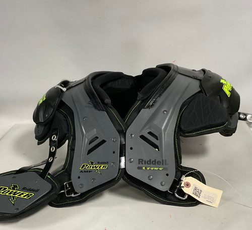 Vist Large View of Product Image Which is Used Riddell POWER AMP FB Shoulder Pads Grey XL