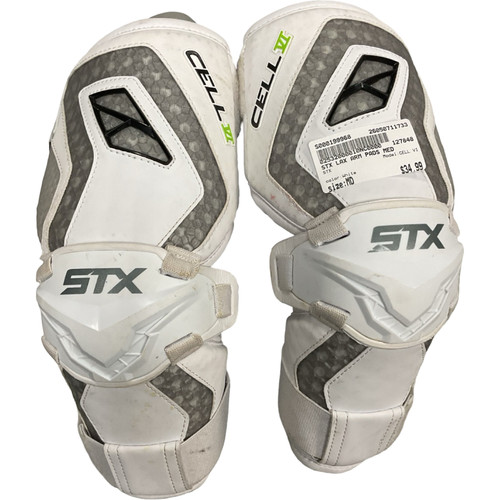Vist Large View of Product Image Which is Used STX CELL VI Lacrosse Arm Pads/Guards White MD