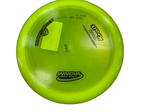 Vist Large View of Product Image Which is Used Innova BLIZZARD CHAMPION KRAIT Disc Golf Driver Yellow 150g