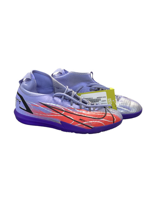 Vist Large View of Product Image Which is Used Nike MERCURIAL Soccer Indoor Shoes Purple Junior 05