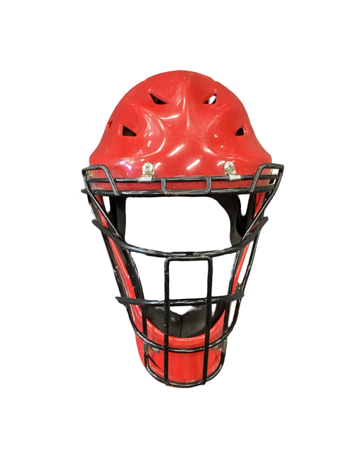 Vist Large View of Product Image Which is Used Wilson Catchers Helmet w/Mask Red S/M