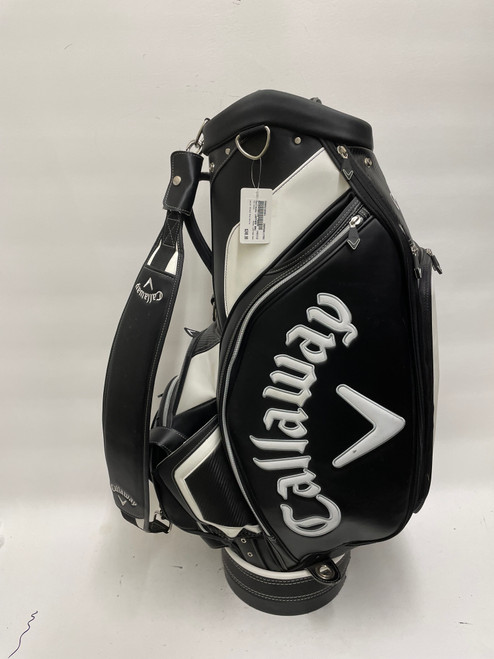 Vist Large View of Product Image Which is Used Callaway LEATHER BAG Mens Stand Bag Black And White