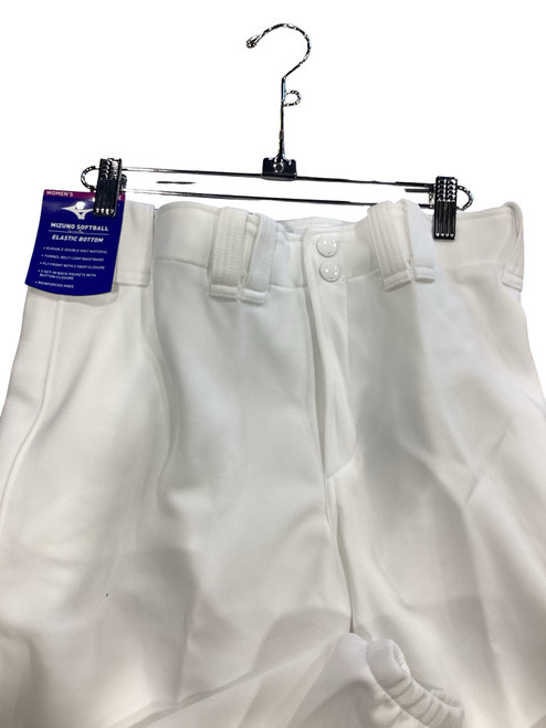 Vist Large View of Product Image Which is Used Mizuno WHITE SOFTBALL PANTS BB/SB Pant Womens White LG
