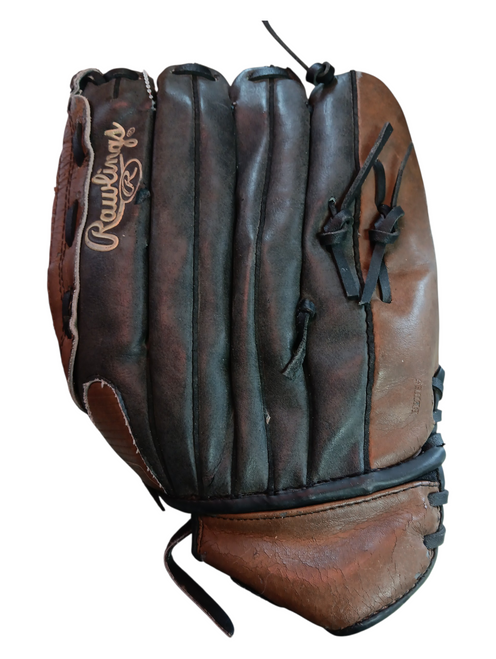 Vist Large View of Product Image Which is Used Rawlings PLAYMAKER SERIES BB/SB Glove LH Throw Brown 14"