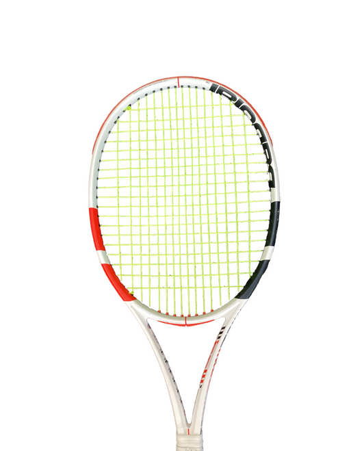 Vist Large View of Product Image Which is Used Babolat PURE STRIKE Adult Tennis Racquet White 4 1/4"