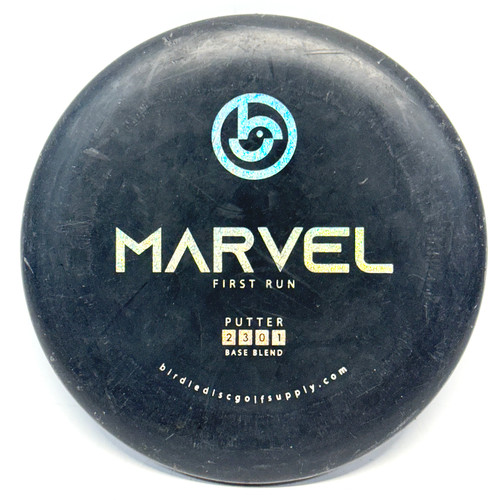 Vist Large View of Product Image Which is Used BIRDIE MARVEL BASE BLEND FIRST RUN Disc Golf Putter Black 172g