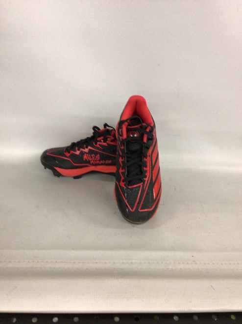 Vist Large View of Product Image Which is Used Adidas MILES MORALES BB/SB Cleats Black And Red Junior 03.5